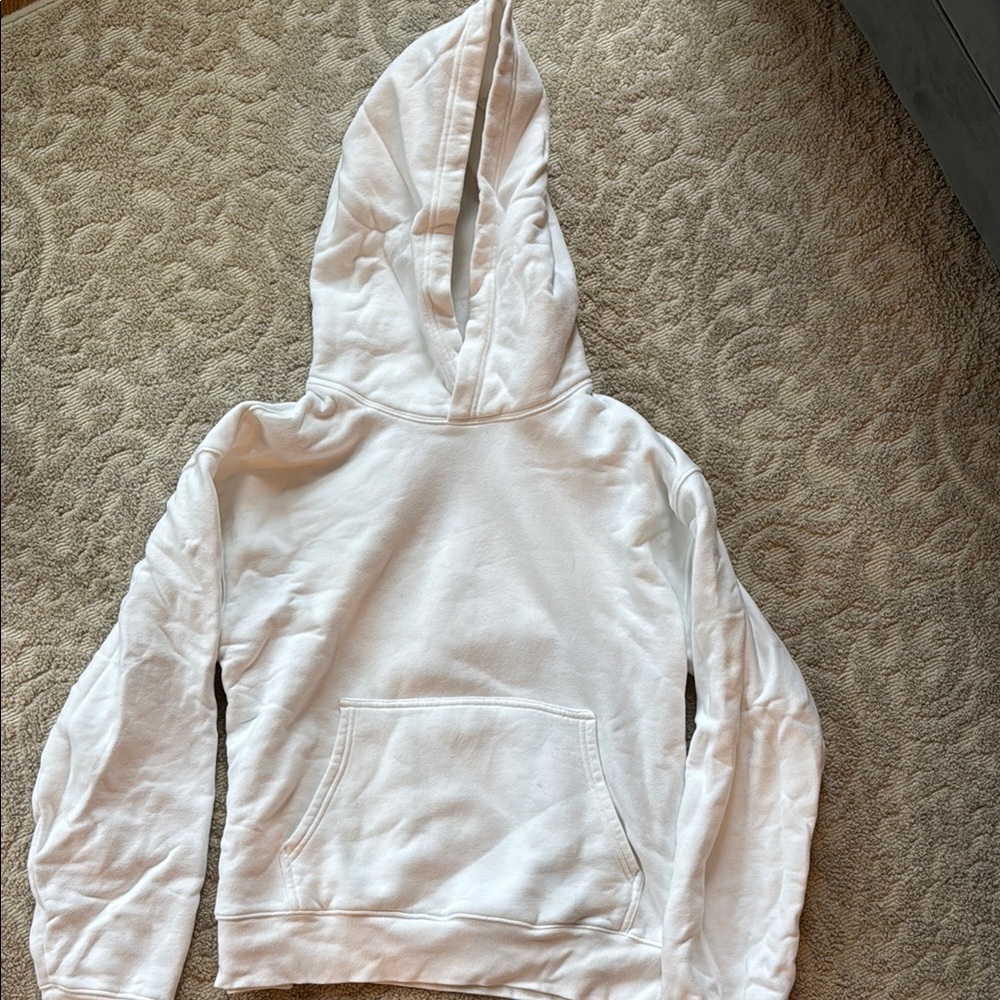 Aritzia Plush White Hoodie